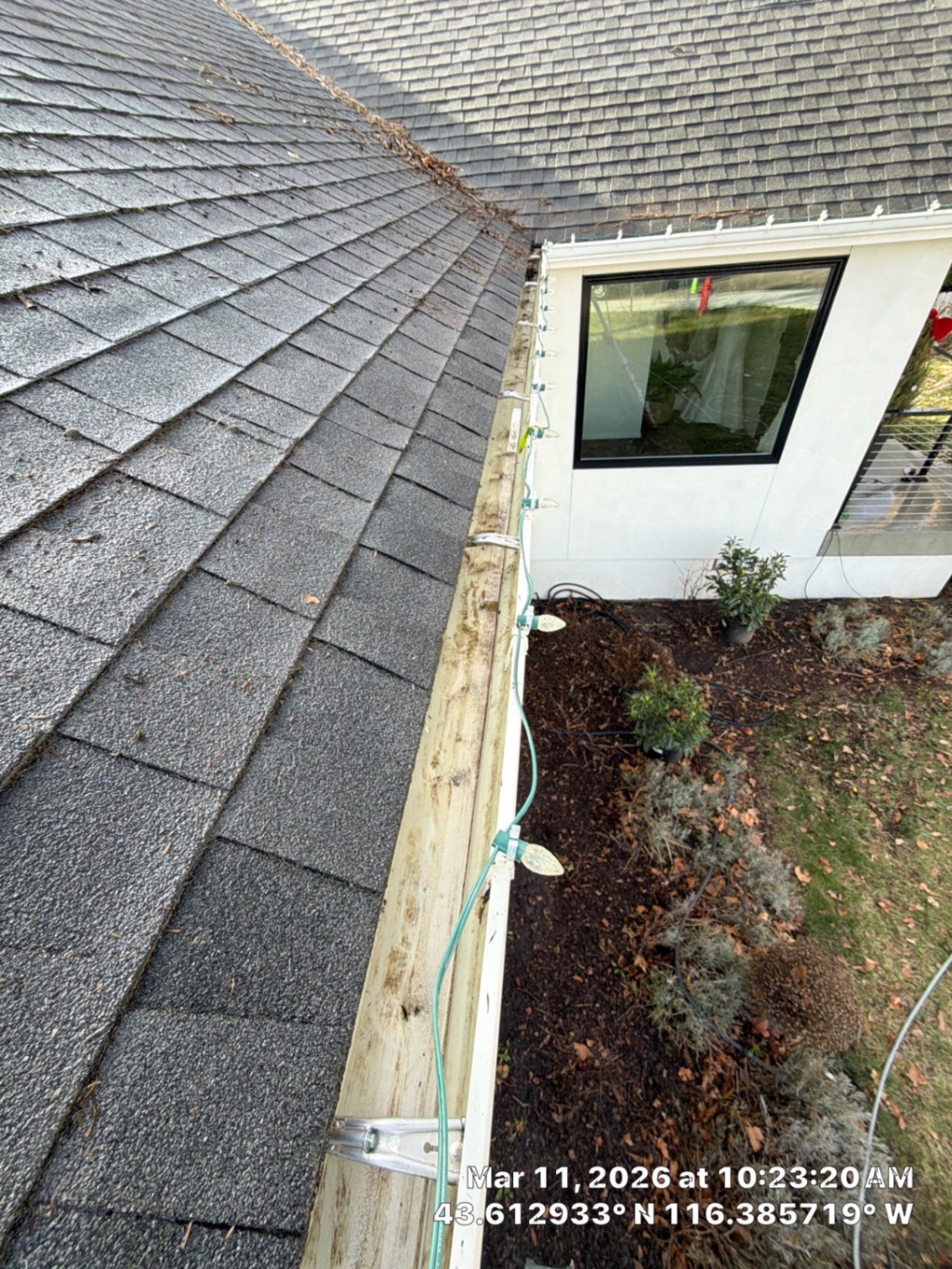 Gutters cleared of debris after professional cleaning service in Boise Idaho